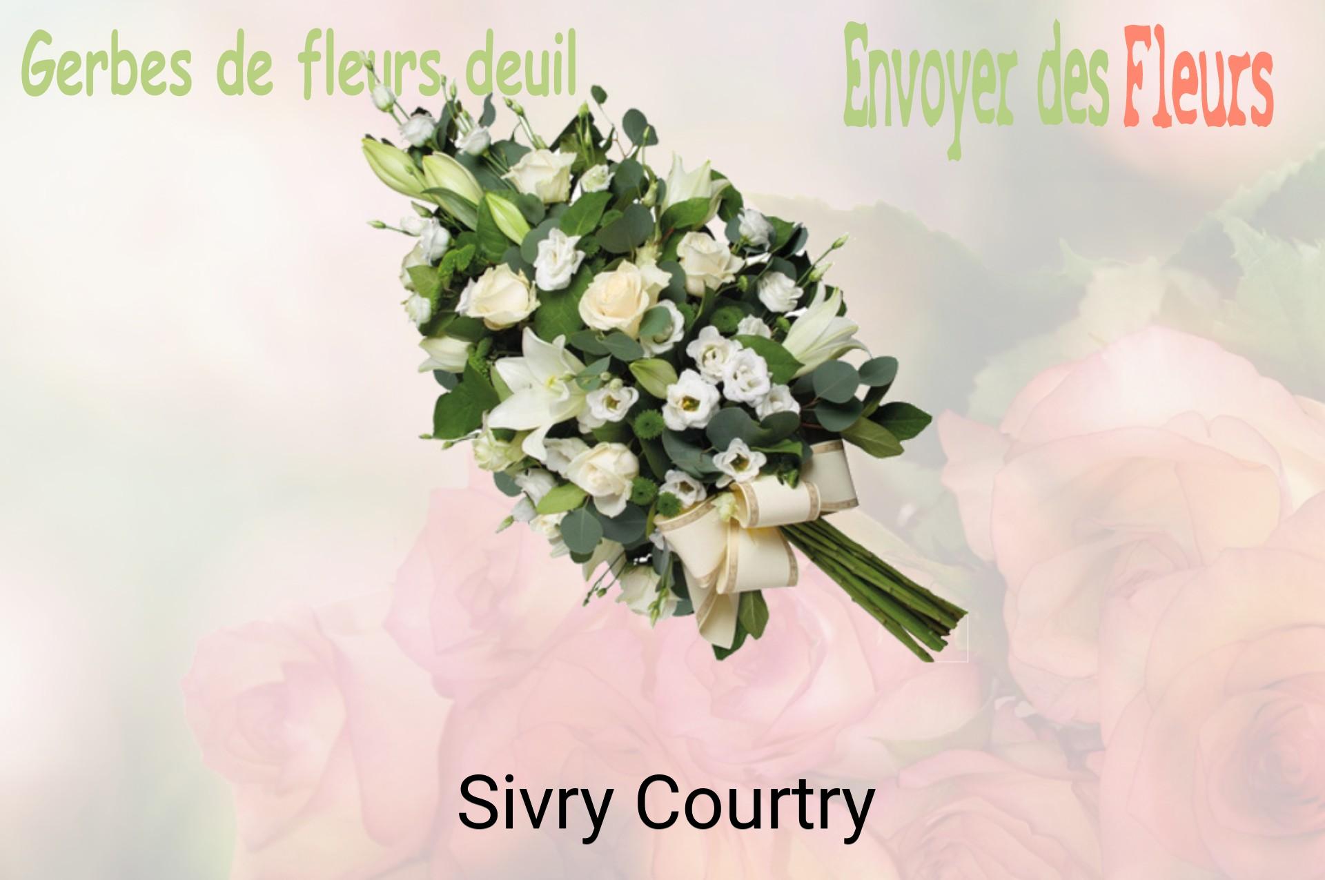 Gerbe de fleurs de deuil livrée à Sivry-Courtry